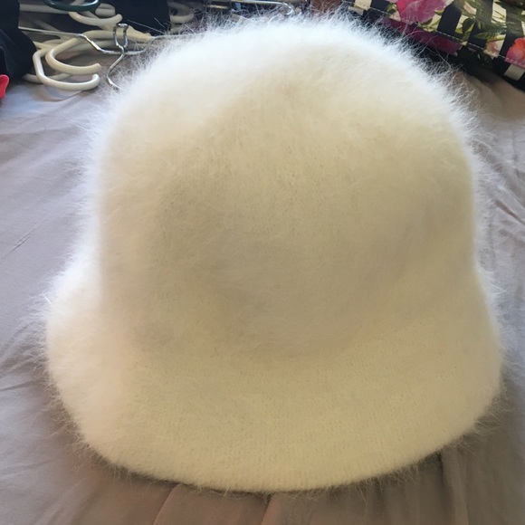 fuzzy white hat
